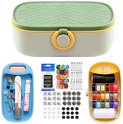 WANSHUNLMI Travel Portable Sewing Kit Organizer Basic with Sewing Supplies & Accessories for Adults,Beginner,Home,Emergency Including Scissors,Measure Tape,Needle Threader and More by WANSHUNLMI