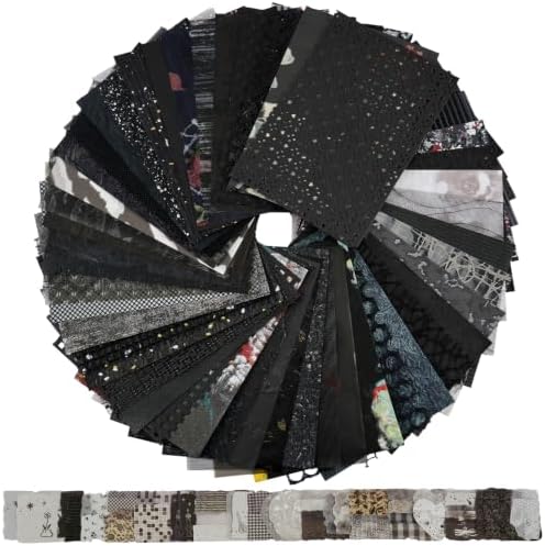 50 Sheets Black Textured Scrapbook Paper,Junk Journal Scrapbooking Supplies by Unknown