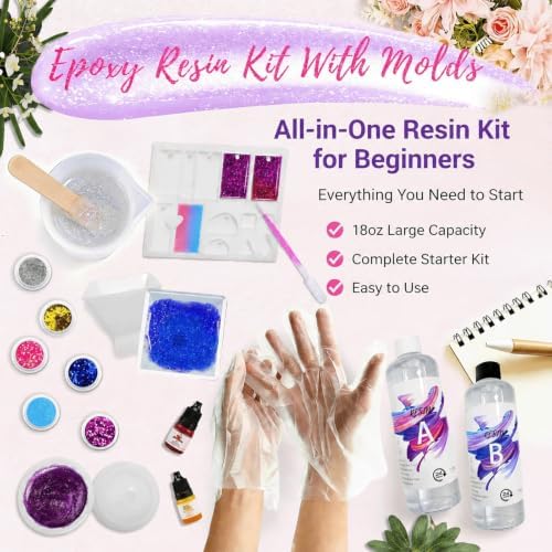 RNYBFPT Epoxy Resin Kit for Beginners, 18oz Crystal Clear Resin with Molds - Image 2