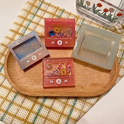Epoxy Resin Shaker Silicone Molds Set Mouse Head, Flower, Footprint, Dolphin, Windmill, Unicorn, Bear's Paw, TV, Rocking Horse, Drippy Circle, Media Players 12-Count - Image 5