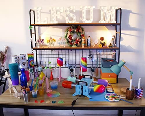 LFSUM 4 Arm Cup Turner for Crafts Tumbler,Multi Tumbler Spinner Machine Kit,Tumbler Turner DIY Glitter Epoxy Resin Tumblers (4X-Cup-Blue) - Image 6