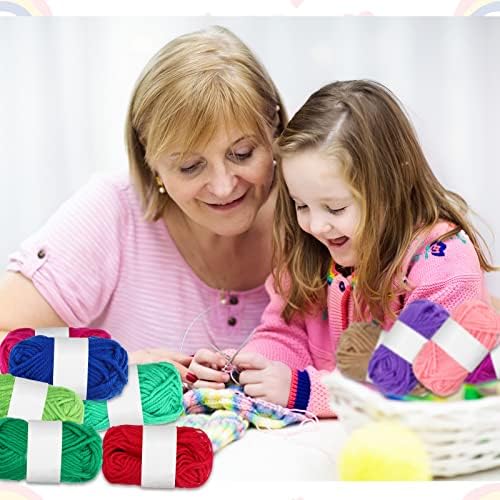 Nuogo 100 Rolls Acrylic Yarn Bulk for Crocheting Knitting, 25 Colors - Image 4