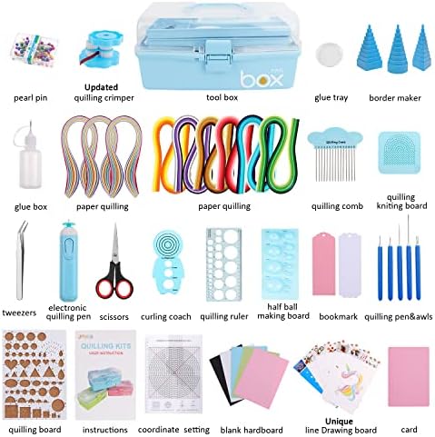 JoyPlus Quilling Kits for Beginners with Manual, 24 Tools & Supplies with Durable Storage Box, Updated Paper Crimper Tool, Premium Husking Board & Electronic Pen Blue - Image 5