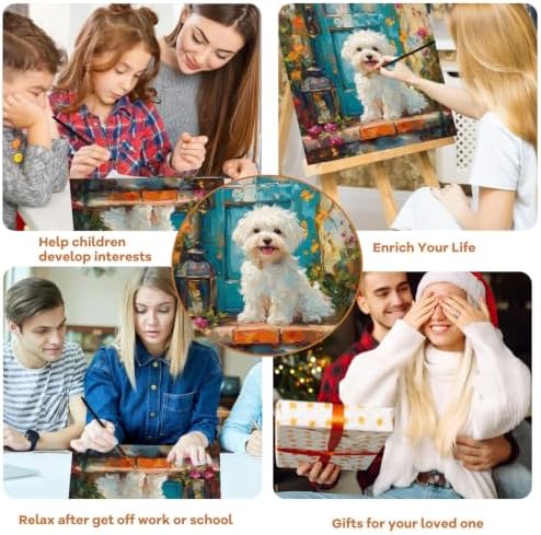 Pxzcrypha Dog Paint by Numbers Kit for Adults Beginner 16x16inch - Image 6