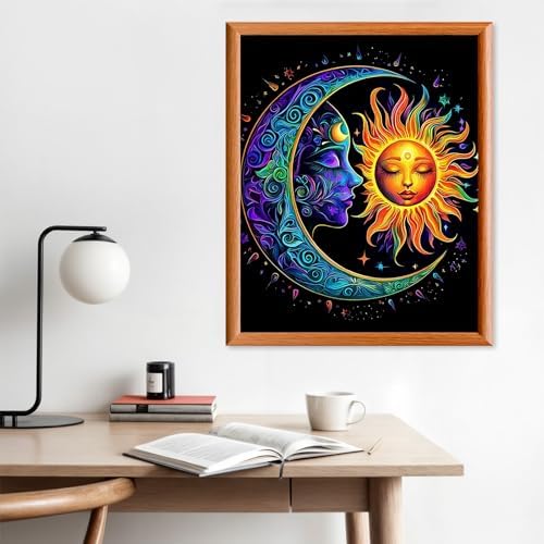 Lxmsja Moon Paint by Numbers Kit for Adults, Sun Acrylic Paint by Numbers for Adults Beginner, DIY Craft Supplies Oil Painting Kits for Home Wall Decor 16x20 inch (No Frame) - Image 3