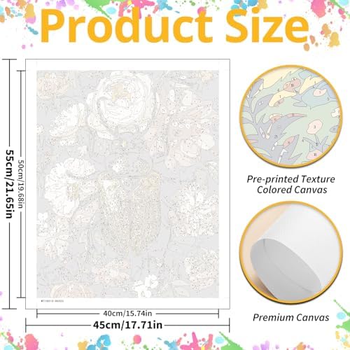 Bettle Paint by Numbers Kit for Adults, 16x20 inch - Image 3
