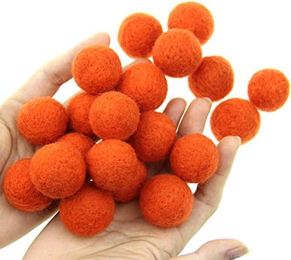 30mm Needle Wool Felt Balls Foam Filled Wool Felt Pom Pom Home Decor DIY (Orange) by Zasy