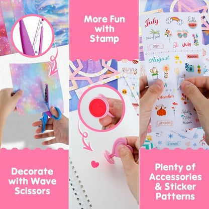 Poaoed DIY Journal Kit for Girls Ages 8-14, Scrapbook & Diary Kit, Gift Set - Image 6