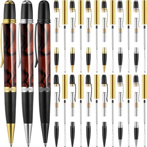 Colarr 12 Pack Woodturning Pen Kit Twist Ballpoint Pen Kit, Mix Colors by Colarr