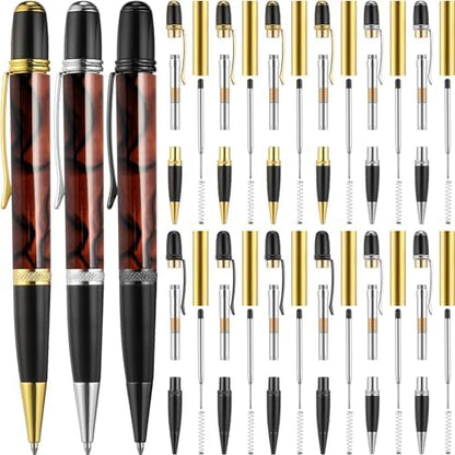 Colarr 12 Pack Woodturning Pen Kit Twist Ballpoint Pen Kit, Mix Colors by Colarr
