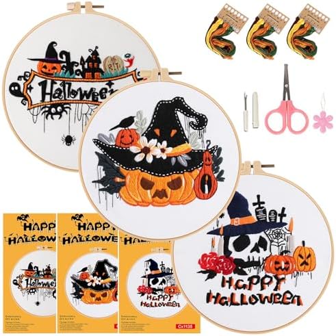 COCOMOX Embroidery kit for Beginners, Halloween Hand Craft Gift by COCOMOX