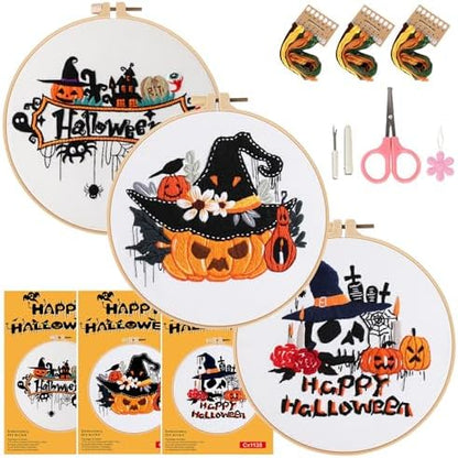 COCOMOX Embroidery kit for Beginners, Halloween Hand Craft Gift by COCOMOX