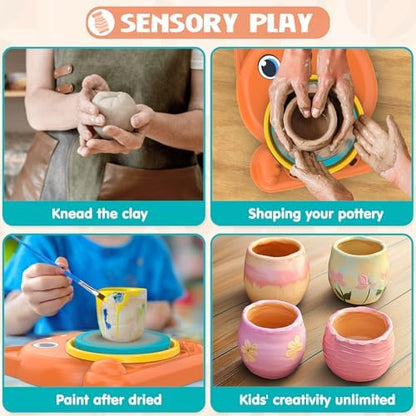 Aujazyble Pottery Wheel for Kids - Complete Pottery Painting Kit Crafts Toy - Image 4