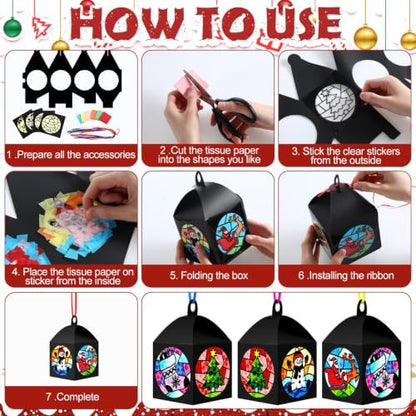 Maitys 16 Sets Christmas Snowman Paper Lantern Suncatcher Craft Kits - Image 6