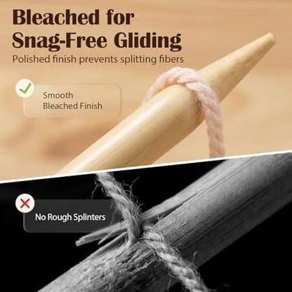 LIHAO 36 PCS Bamboo Knitting Needles Set - Image 3
