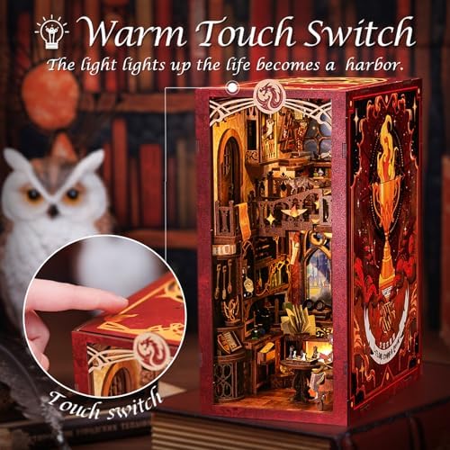 Fsolis Book Nook Kit for Adults, Magic Flam Common Room - Image 6