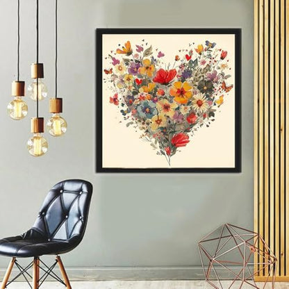 Niazidier Adults Flower Paint by Number Kits,Heart Painting by Number Kits on Canvas,Large Color by Numbers Adult Watercolor Gifts for Friends Wall Decor (Heart) - Image 2