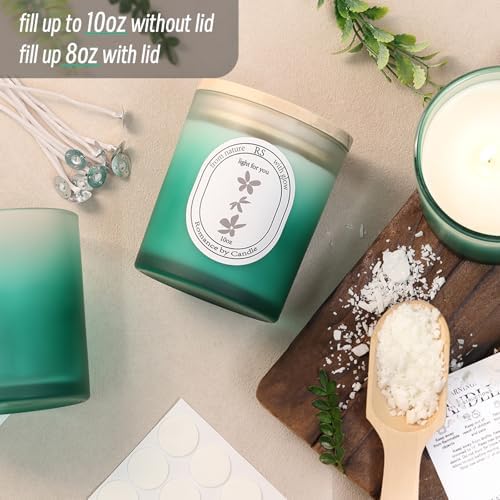 REISEN 12 Pcs 10oz Gradient Green Candle Jars for Candle Making Kit - Image 3