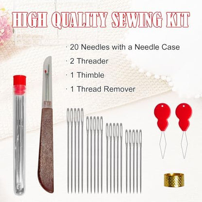 Sewing Kit Basic,Thread Kit with Sewing Supplies and Accessories for Adults,Beginner,Home,Travel,Emergency Including Sewing Thread，Needles,Needle Threader and More - Image 4