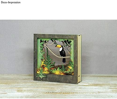 Rayher Shadow Box Building Kit with Toucan Design, 3D Scenery, DIY Wood Craft Set, 11 Slot-Together Pieces, FSC Certified Product, 24x24x6.5cm, 62853505 - Image 7