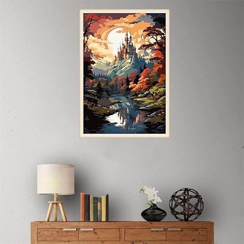 Meothan Paint by Numbers Kits for Adults Beginner 12''x16''(Castle) - Image 2