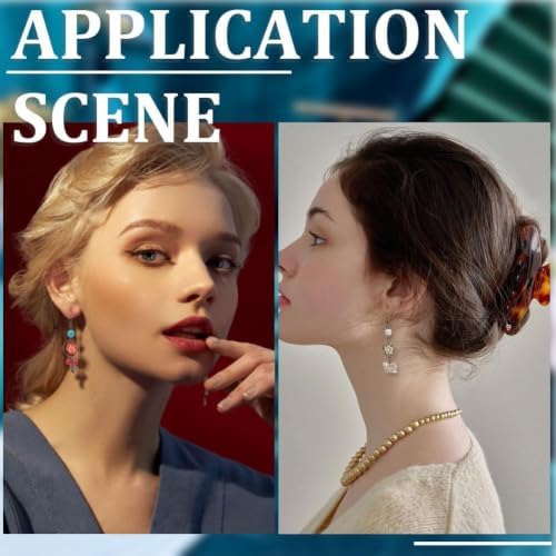 SUNNYCLUE 10 Pairs Baroque Earrings for Women Vintage Earrings for Women Trendy 2025 Acrylic Antique Bronze Tibetan Style Retro Turquoise Gemstone Bohemian Boho Jewelry Set Christmas Wedding Gift DIY - Image 5