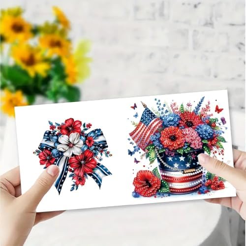 6Pcs Greeting Card DIY Diamond Art Painting Greeting Cards Special Shaped Holiday Blessing Folding Card Kit with Envelopes Arts Crafts for Birthday Festival-Bouquet - Image 4