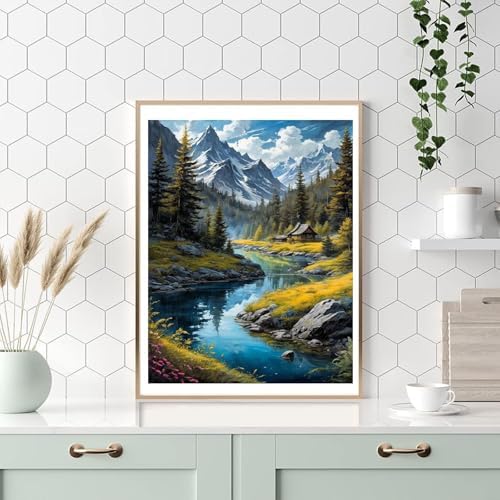 HITO Landscape Paint by Numbers Kit for Adults 16x20 Inch Frameless - Image 4