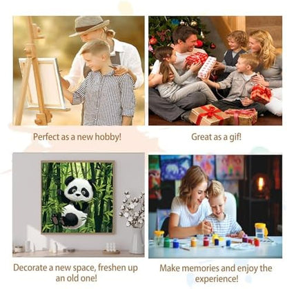 Artunion Framed Paint by Numbers Kit for Adults Beginners & Kids Ages 8-12,Panda Bear Paint by Number with Frame,Cute Animal Paint by Numbers Kit on Canvas 10 * 10 Inch Without Easel - Image 7