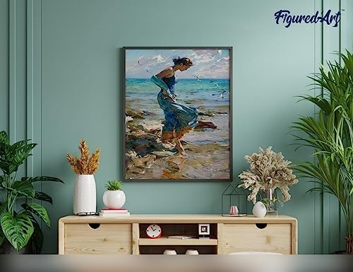 Figured'Art Paint by Numbers for Adults with Frame Feet in Water During Summer 16"x20" - Craft Art Painting DIY Kit Canvas Already Stretched on a Wooden Frame - Image 4