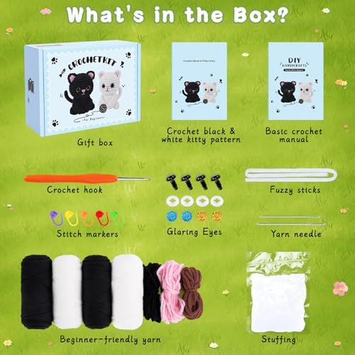 Crochet Kit for Beginners, Cat Crochet Kits Complete Starter Kit - Image 5