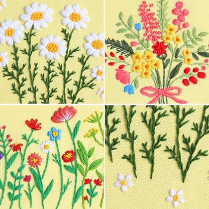 Louise Maelys 3 Set Floral Embroidery Kit, Botanical DIY Craft Collection - Image 4