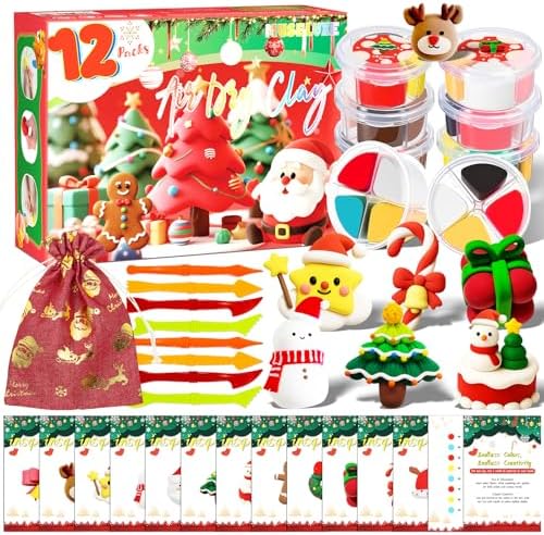 MuseLuxe Air Dry Clay - 12 Boxes Christmas Modeling Clay Kit by Unknown