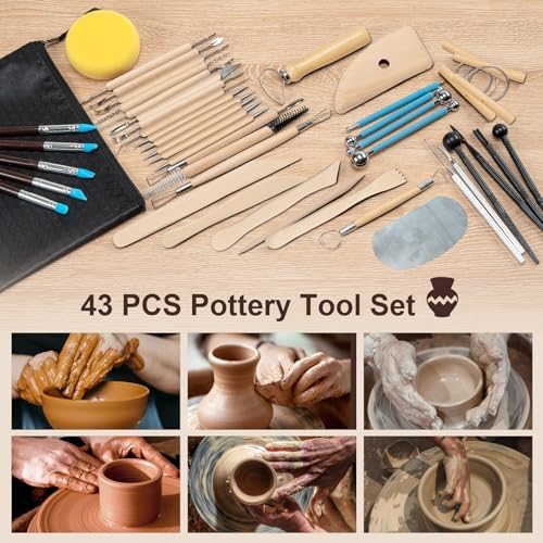 Amrules 43 Pcs Polymer Clay Sculpting Tools Kit for Adults, Light Yellow - Image 7