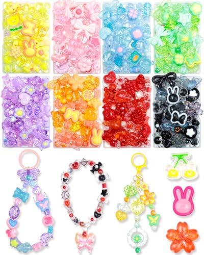 FIVEIZERO 640PCS Assorted Acrylic Beads for Jewelry & Bracelet Making by FIVEIZERO