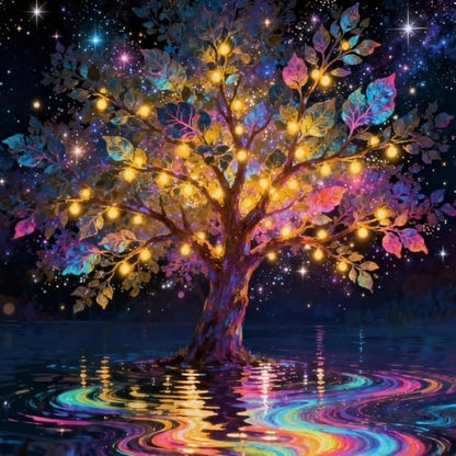 Tree of Life Paint by Numbers Kit for Adults Framed Canvas, Frameworkless by FairylandJinWenn