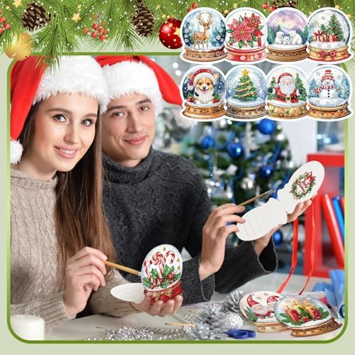 Fullhawl 30 Pcs Diamond Art Painting Christmas Cards with Envelopes Snowman Christmas tree Craft Christmas Diamond Art Painting Greeting Cards DIY Christmas Card Making Kits for Adults Gifts - Image 6