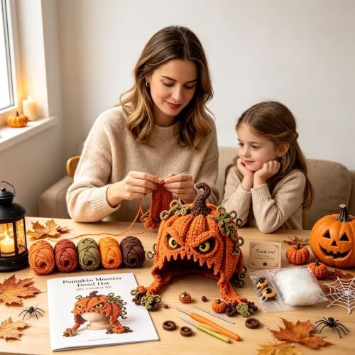 Fantasy Hood Hat DIY Crochet Kit Series for Beginners (Pumpkin) - Image 3