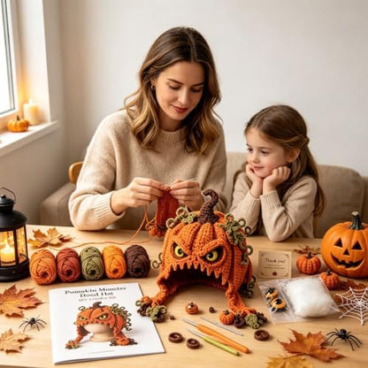 Fantasy Hood Hat DIY Crochet Kit Series for Beginners (Pumpkin) - Image 3