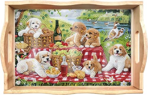 EWJRNSF Diamond Art Kits for Adults Wooden Serving Trays with Handles by EWJRNSFDiamondPainting