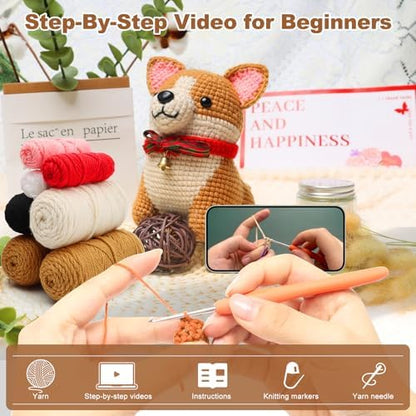 Faircosy Animal Crochet Kit for Beginners: Includes Complete Tools Ample Yarn Step by Step Videos for Teens Adults - Perfect Amigurumi Kit for Indoor Entertainment & Long Journeys - Image 3