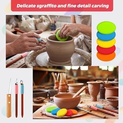 Leriton 2 Pack Clay Carving Tools Pottery Scrapers, Set 5, Colorful - Image 6