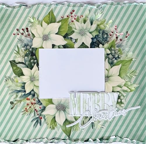 Scrapbooking Die-Cuts, Christmas Metal Cutting Dies for Card Making, Paper Craft Punch Template, Background Embossing Stencils, DIY Album Décor (Merry christmas-15.93x9.08cm) - Image 5