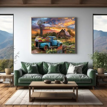 Farmhouse Truck Flower Paint by Numbers Kit for Adults Canvas,Frameworkless - Image 5