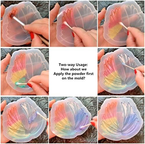 250g UV Resin 1min Curing + Liquid Dyes + Pearl Pigment Powder + 24 Holographic Multi-Shaped Glitter Filler + Portable UV Lamp + Tweezer + 900pcs Jewelry Findings Kit for DIY Crafts Jewelry Making - Image 6