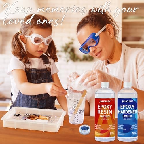 JANCHUN Resin Picture Frames Craft Kit, 16oz Resin Kit and Molds Complete Set with Photo Frame Word Stickers Gift for Couples, Family, Friends, Birthday, Graduation, Baby, Wedding, Back to School - Image 5