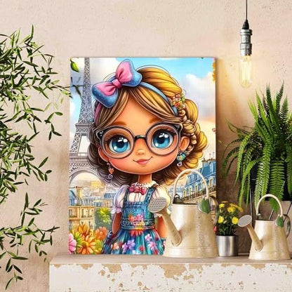 DIY Paint by Numbers for Adults African Black Girl Painting Acrylic Paint African American Expression DIY Oil Painting Kits America Cityscape Canvas Wall Art Living Room Decor 16x20 Inch（DlY Frame ） - Image 3