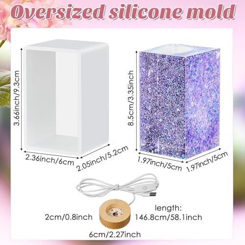 Honoson Light Resin Mold Set, USB Base, 2 x 3.5 Inches - Image 2