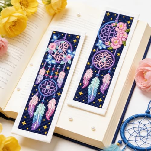 ORIGACH 6 Set Dream Catcher Cross Stitch Bookmark Kit for Beginner - Image 6