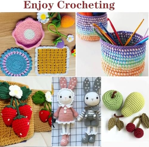 Hntess 118Pcs Crochet Kit for Beginners, Premium Knitting & Crochet Supplies Set with 12 Yarn Spools, 21 Crochet Hooks, 6 Sewing Needles & Storage Case, Complete Starter Crochet Kit for Adults - Image 7